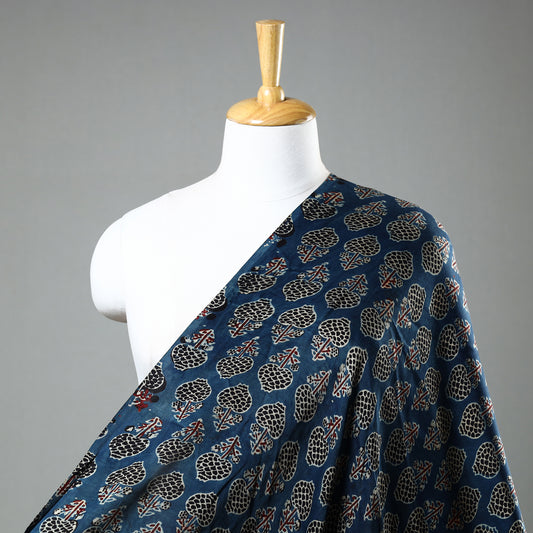 Ajrakh Hand Block Printed Modal Silk Precut Fabric (2.5 meter) 31
