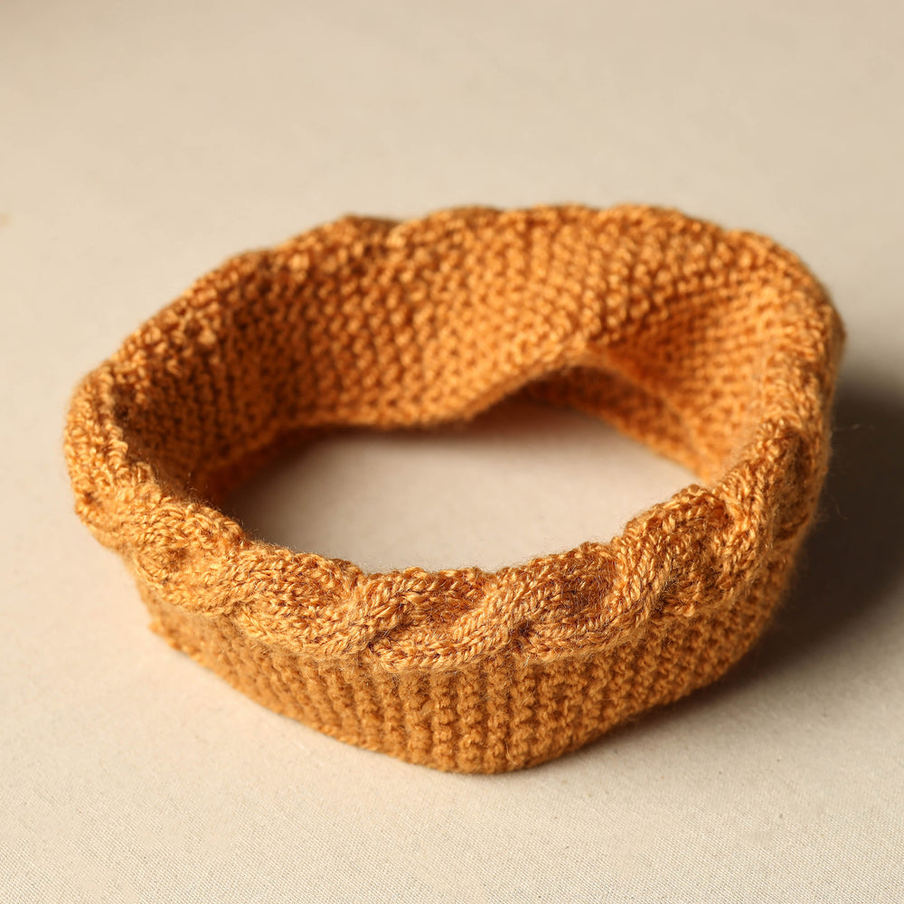 Brown - Kumaun Hand Knitted Woolen Warm Headband 20