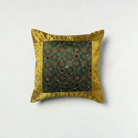 Multicolor - Kutch Embroiderd Mashru Silk Ajrakh Print Cushion Cover 08