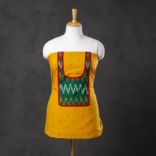 Yellow - Patchwork Cotton Jacquard Kurta Material (3m) 17