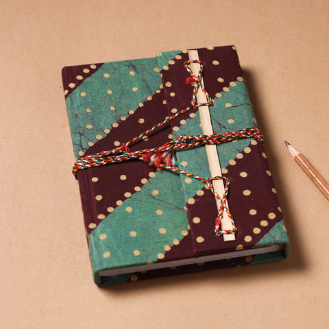 Multicolor - Fabric Cover Handmade Paper Notebook with Thread Lock