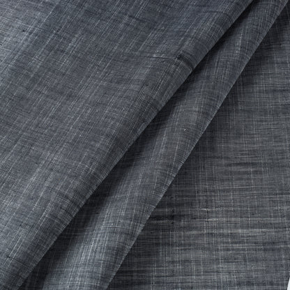 Grey - Mangalagiri Plain Handloom Slub Cotton Fabric