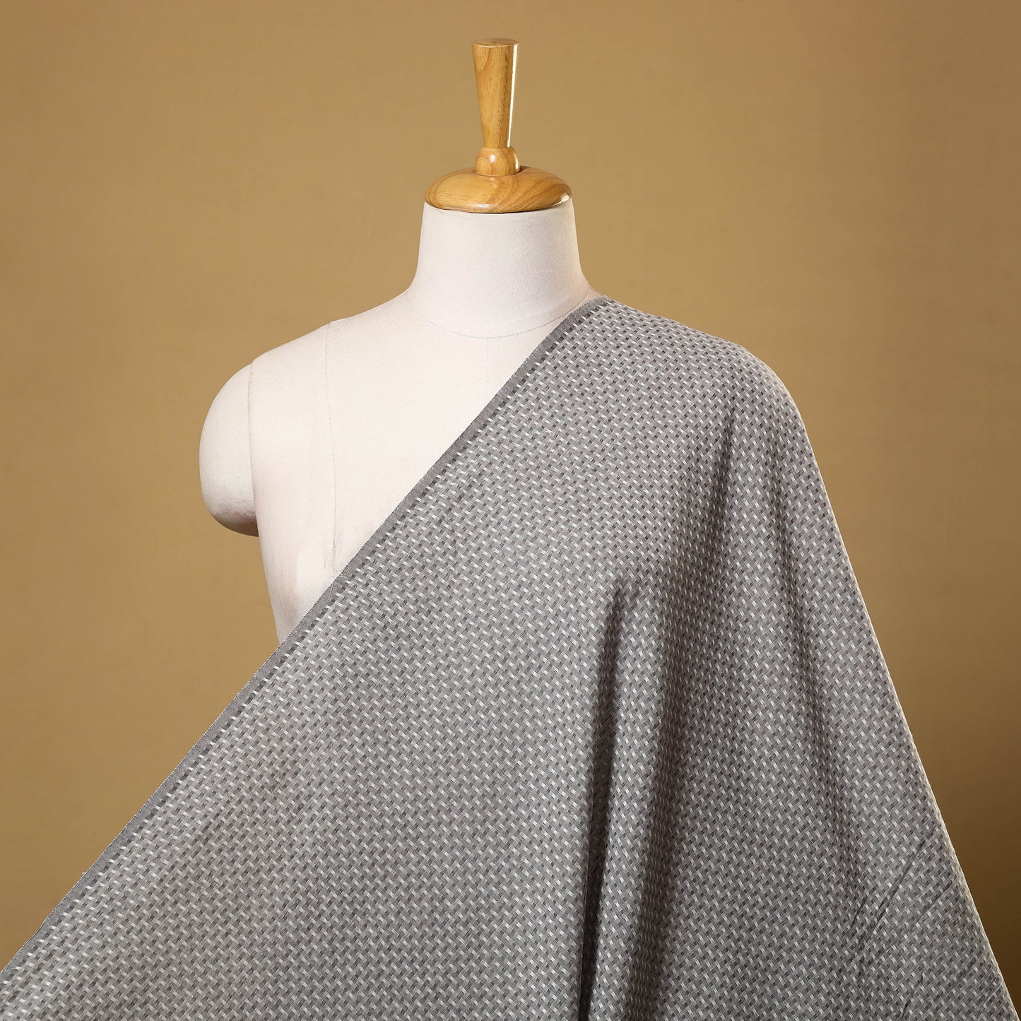 Grey Prewashed Cotton Jacquard Fabric