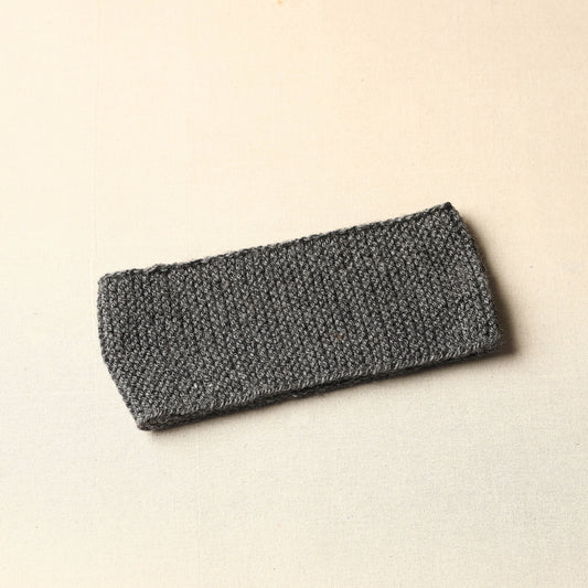 Grey - Kumaun Hand Knitted Woolen Warm Headband 23