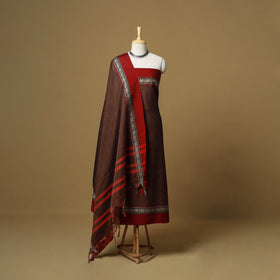 Dharwad Cotton 3pc Unstitched Dress Material with Border 59