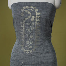Grey - handloom cotton unstitched phulia jamdani kurta