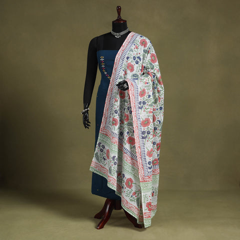 Multicolor - cotton sanganeri floral dupatta 15