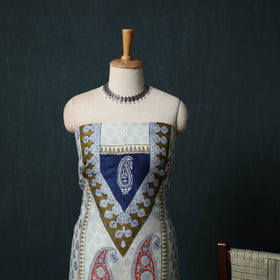Bagh Hand Block Print Maheshwari Silk 3pc Unstitched Dress Material Suit Set 54