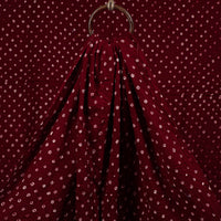 Maroon - Kutch Tie & Dye Mul Cotton Bandhani Fabric 16