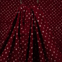 Maroon - Kutch Tie & Dye Mul Cotton Bandhani Fabric 16