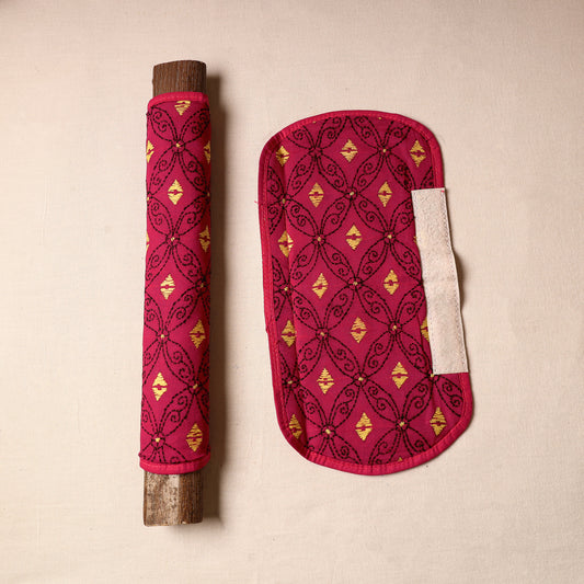 Bengal Kantha Work Handmade Fridge Handle Cover (Set of 2) 33