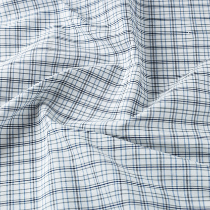 White - Mangalagiri Handloom Checks Cotton Fabric