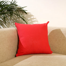 Buy Red Bengal Kantha Work Reversible Silk Cushion Cover