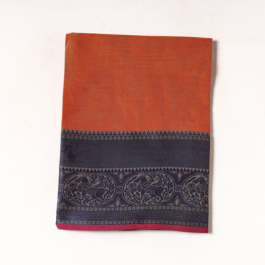 Orange - Kanchipuram Cotton Precut Fabric (1.4 Meter)