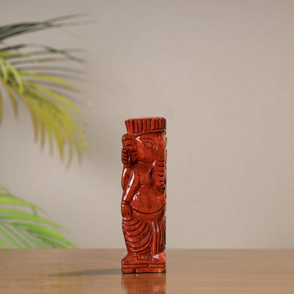 Lord Ganesha - Traditional Burdwan Wood Craft Sculpture (Small) (5.5 in) 22