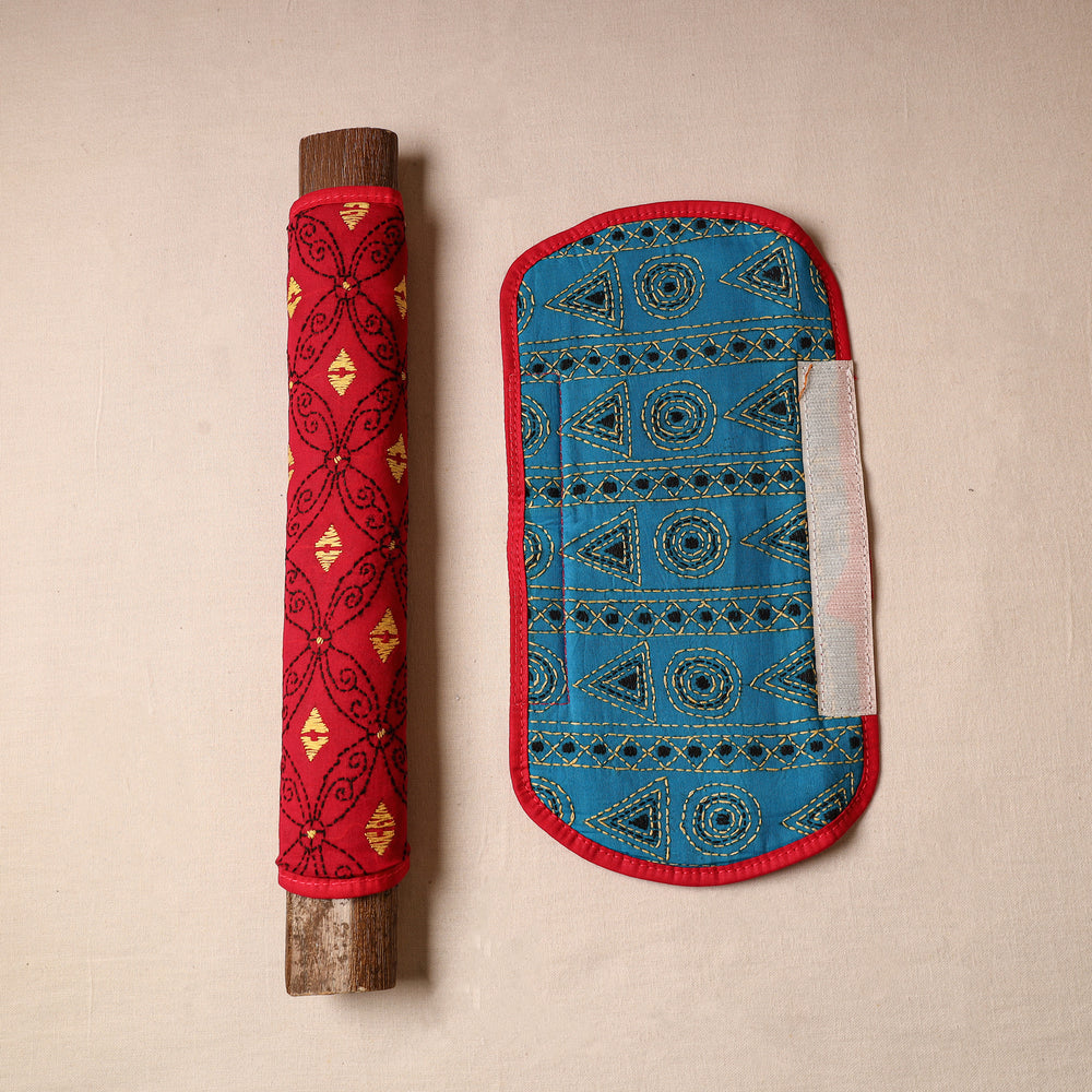 Bengal Kantha Work Handmade Fridge Handle Cover (Set of 2) 33