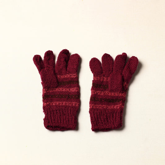 Pink - Kumaun Hand Knitted Woolen Gloves (Adult)