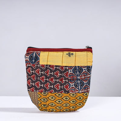 Handmade Cotton Fabric Quilted Patchwork Utility Pouch