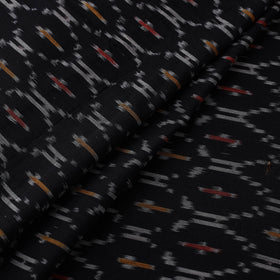  Black Mercerised Cotton Pochampally Ikat Fabric