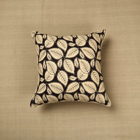 Black - Kalamkari Printed Cushion Cover 09