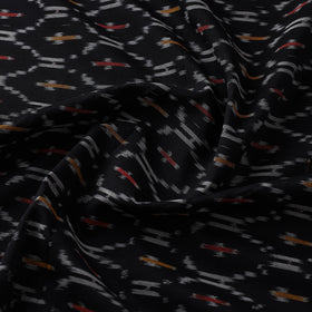 Black Mercerised Cotton Pochampally Ikat Fabric
