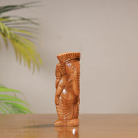 Lord Ganesha - Traditional Burdwan Wood Craft Sculpture (Small) (5.5 in) 23