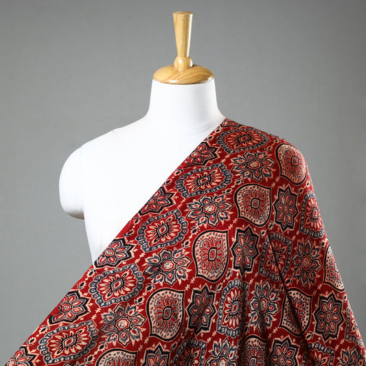 Ajrakh Hand Block Printed Modal Silk Precut Fabric (2 meter) 53