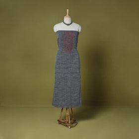 Grey - handloom cotton unstitched phulia jamdani kurta