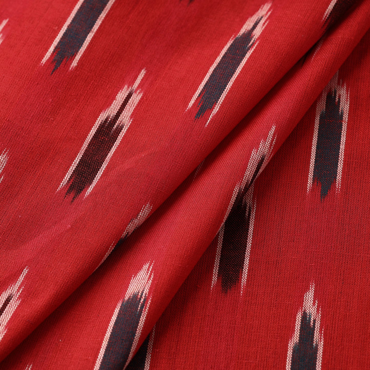 Red - Pochampally Ikat Weave Cotton Fabric 01