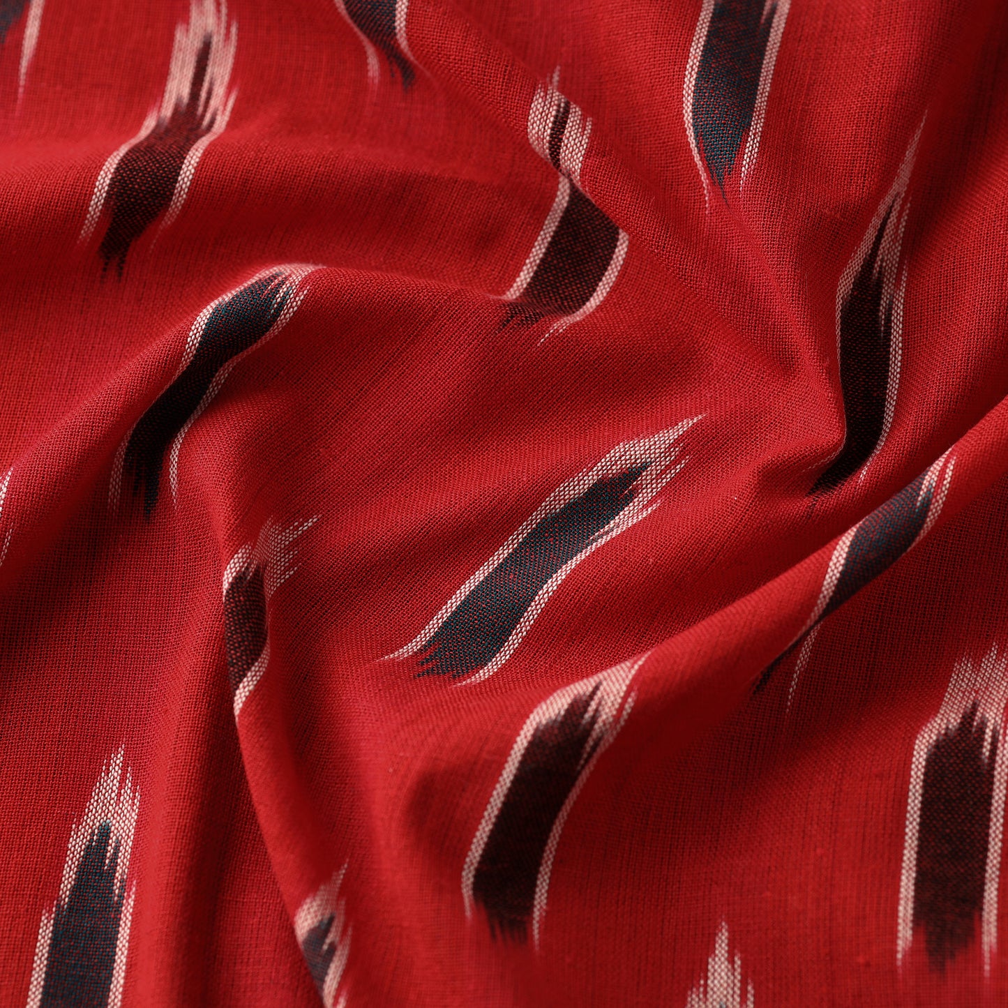 Red - Pochampally Ikat Weave Cotton Fabric 01