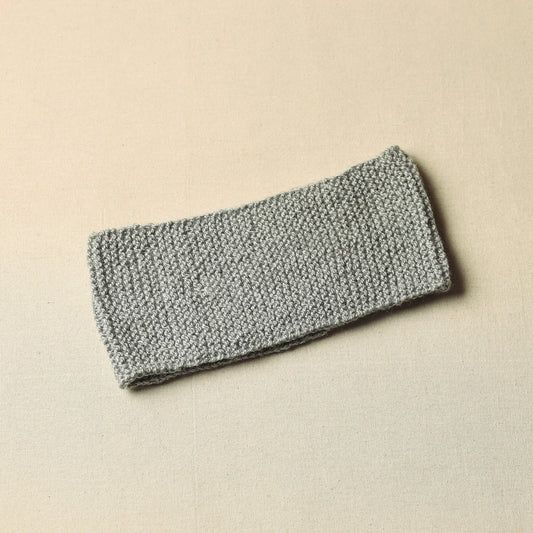 Grey - Kumaun Hand Knitted Woolen Warm Headband 27