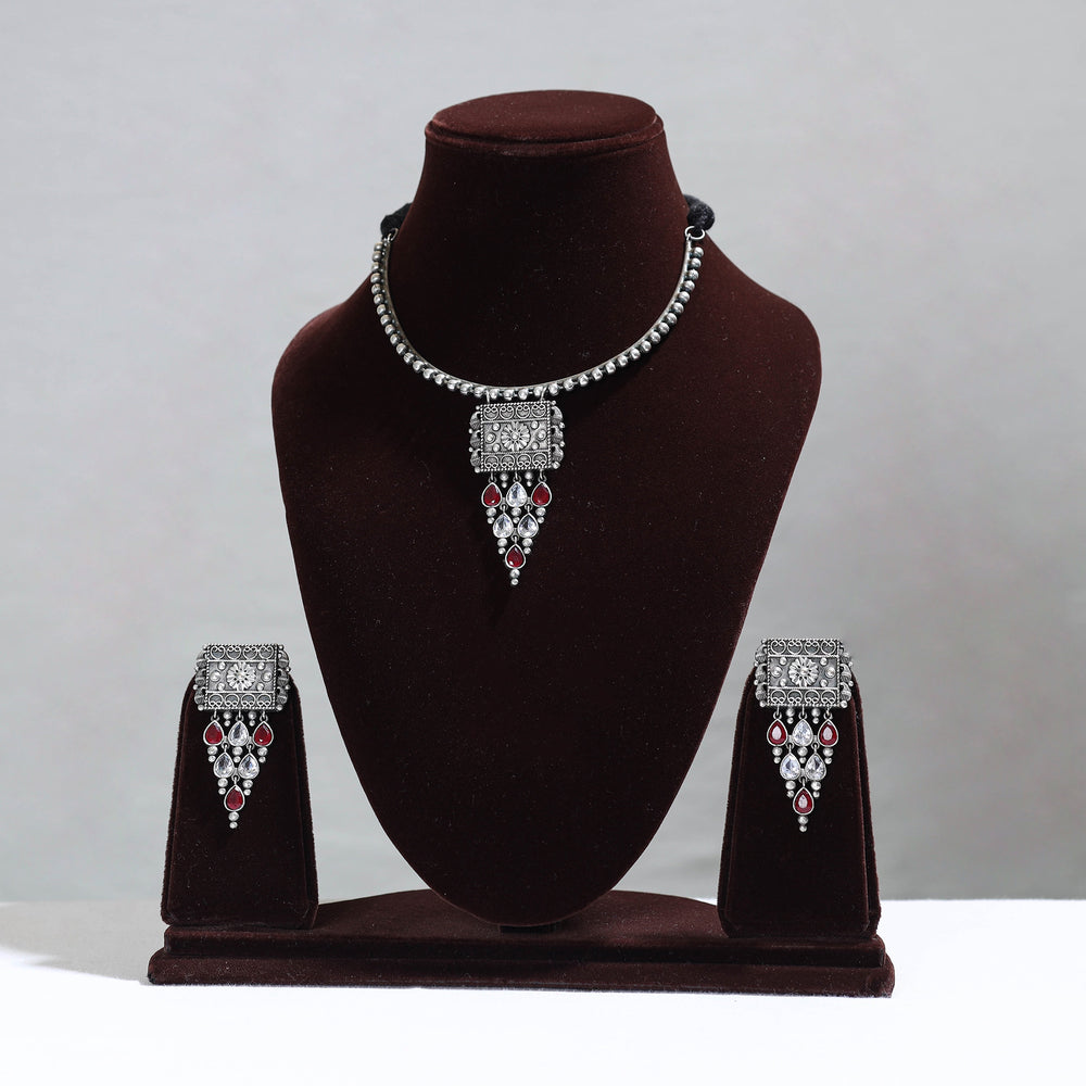 oxidised necklace set