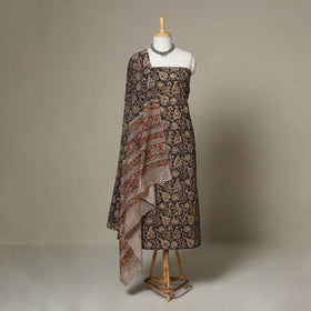 Black - 2pc pedana cotton unstitched kalamkari dress