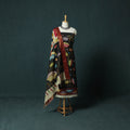 Handpainted Srikalahasti Pen Work Kalamkari Bangalore Silk 2pc Unstitched Dress Material Kurta Set 20