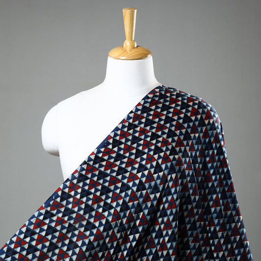 Ajrakh Hand Block Printed Modal Silk Precut Fabric (2 meter) 58