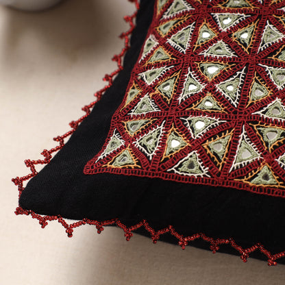 Kala Raksha Rabari Hand Embroidered Cotton Cushion Cover (12 x 12 in)