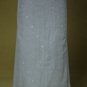 Grey - handloom cotton unstitched phulia jamdani kurta