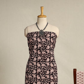 Black 3pc Bagh Print Cotton Dress Material Set