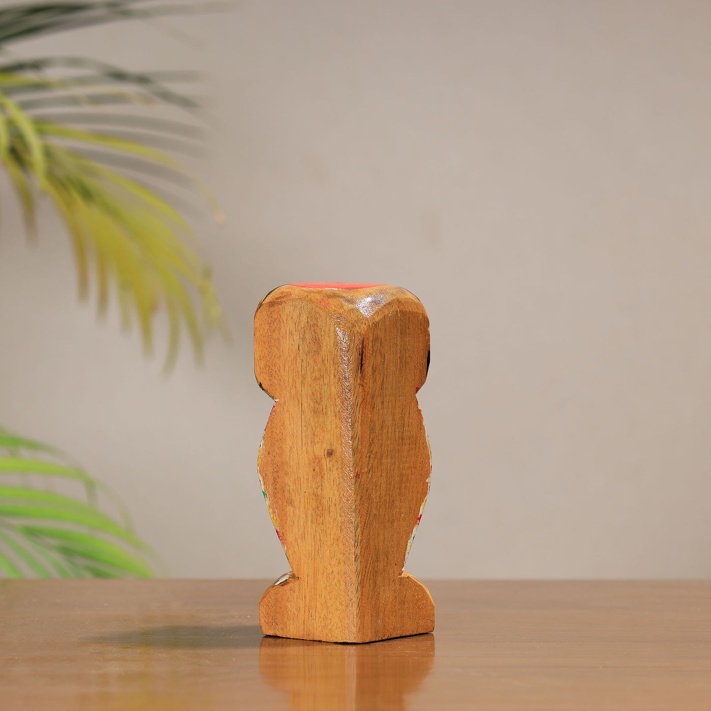 Owl - Traditional Burdwan Wood Craft Handpainted Sculpture (Medium) 26