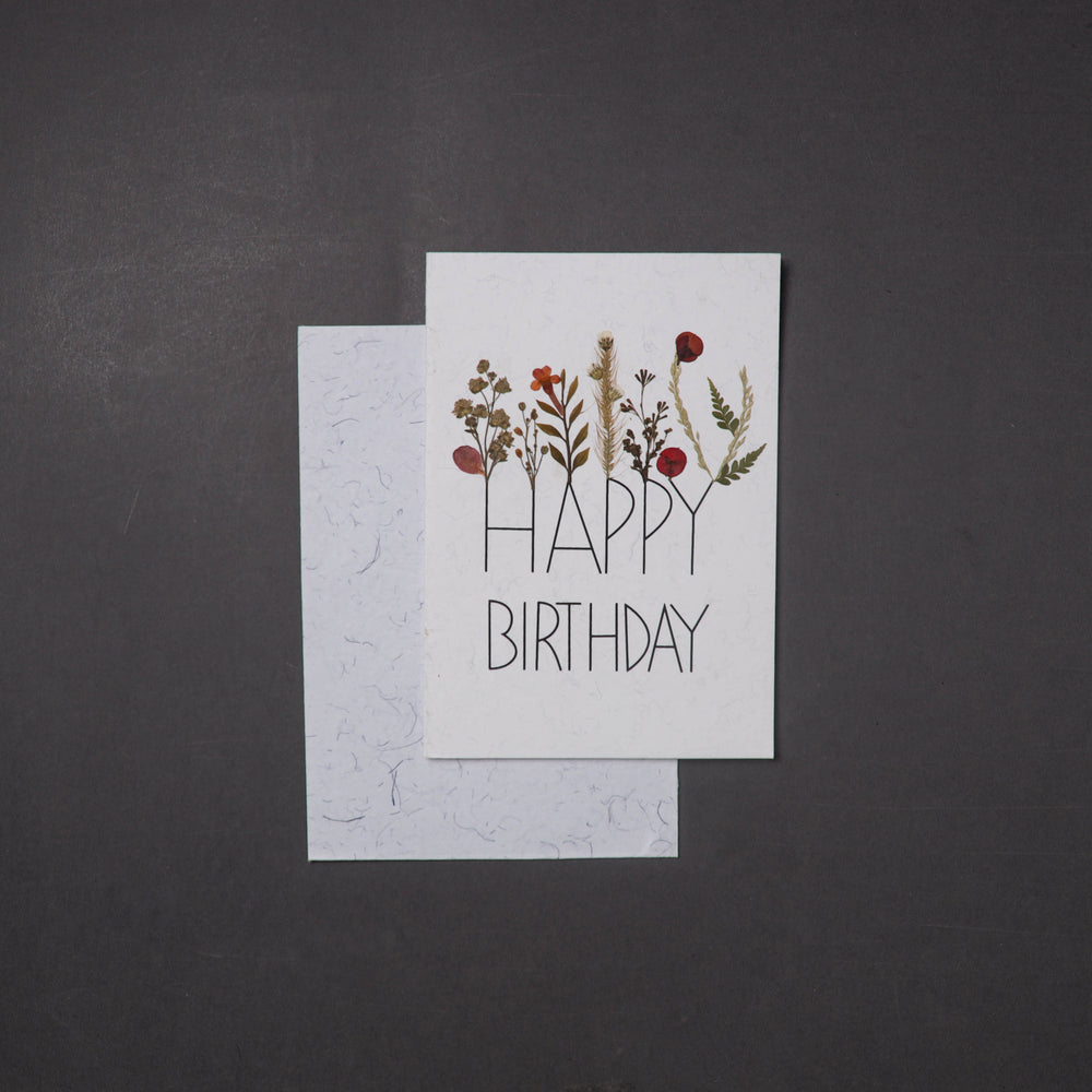 Happy Birthday - Flower Art Handmade Paper Greeting Card 99