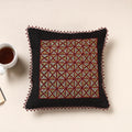 Multicolor - Kala Raksha Rabari Hand Embroidered Cotton Cushion Cover (12 x 12 in)