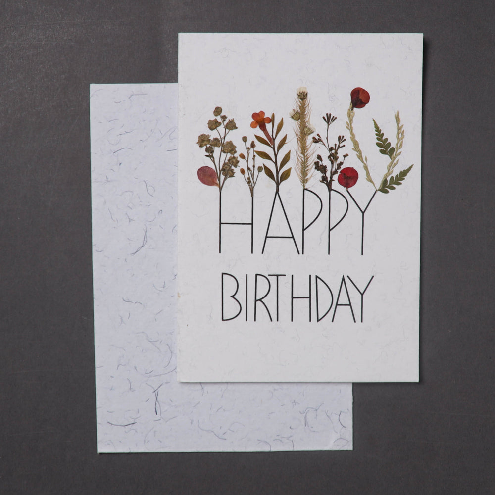 Happy Birthday - Flower Art Handmade Paper Greeting Card 99