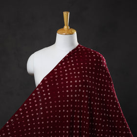 Maroon Kutch Tie & Dye Mul Cotton Bandhani Fabric