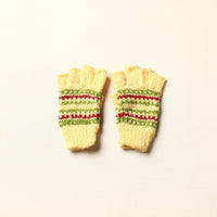 Yellow - Kumaun Hand Knitted Woolen Gloves (Kids)