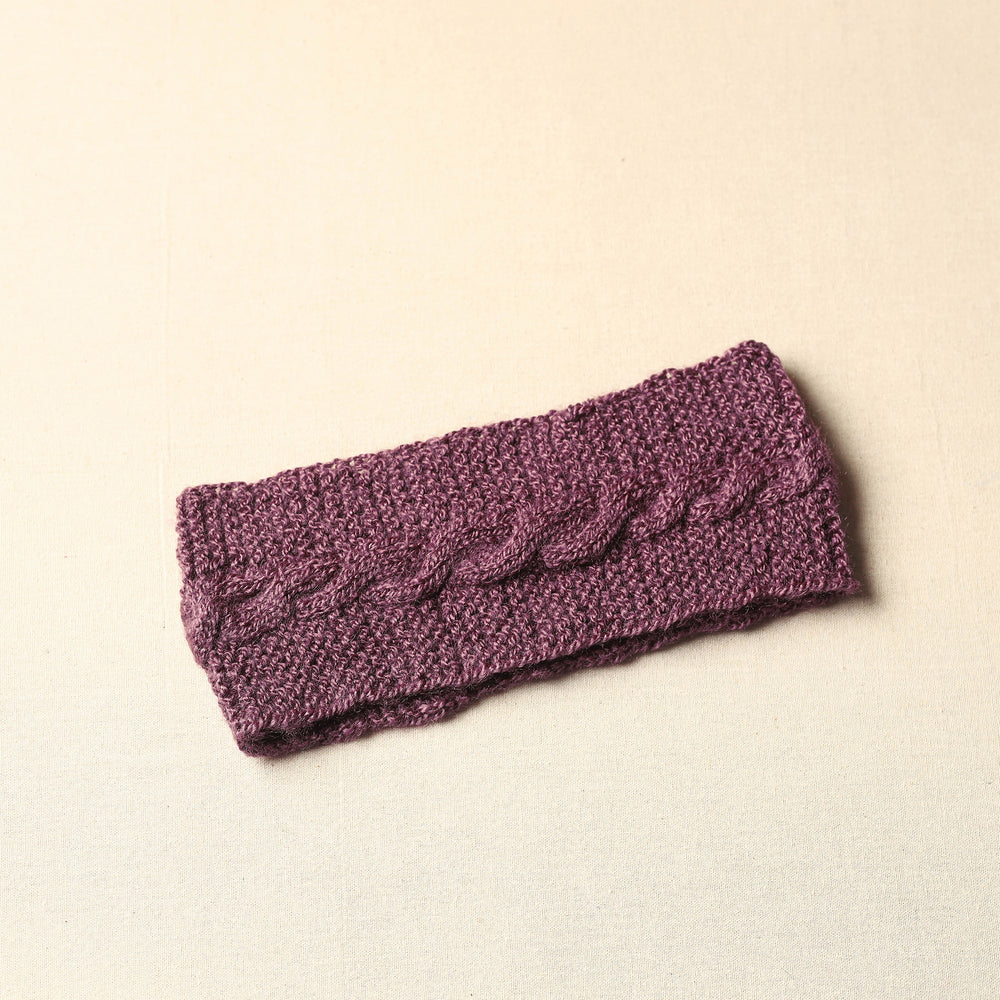 Purple - Kumaun Hand Knitted Woolen Warm Headband 30