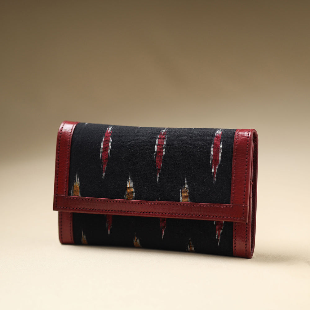 ikat leather wallet