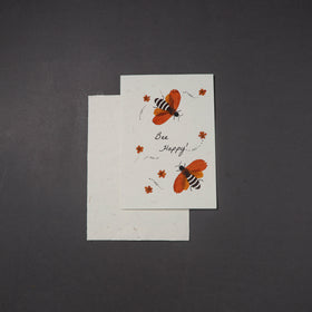 Flower Art Handmade Paper Greeting Card 