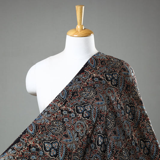 Ajrakh Hand Block Printed Modal Silk Precut Fabric (2.5 meter) 69