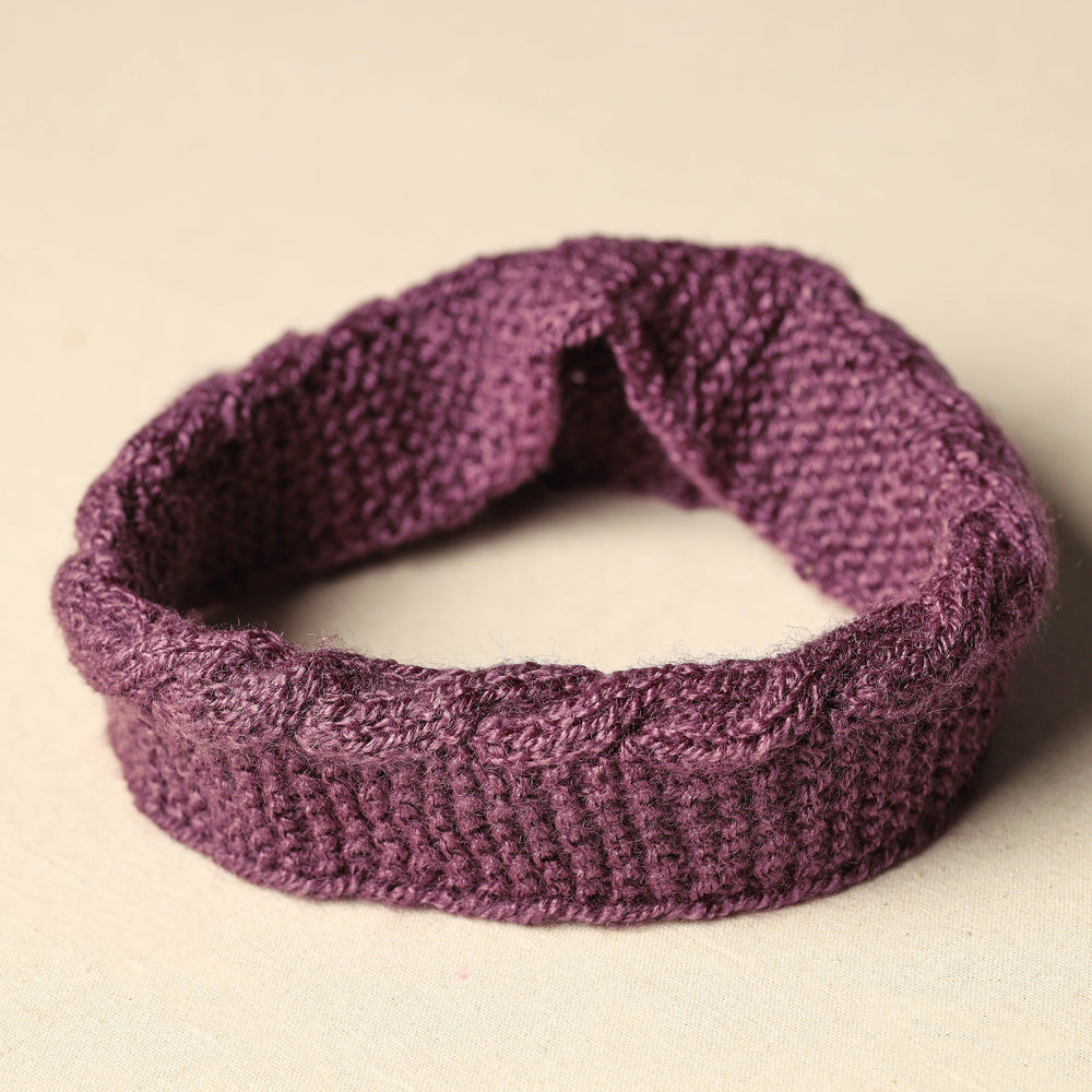 Purple - Kumaun Hand Knitted Woolen Warm Headband 30