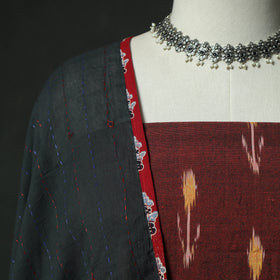 Pochampally Ikat Weave Cotton 2pc Unstitched Dress Material Kurta Set 02